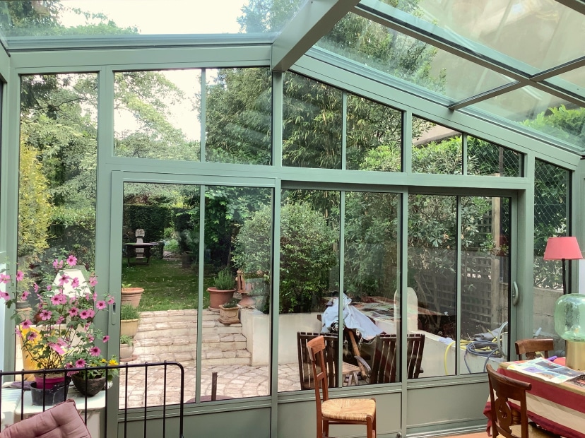 veranda bioclimatique verte