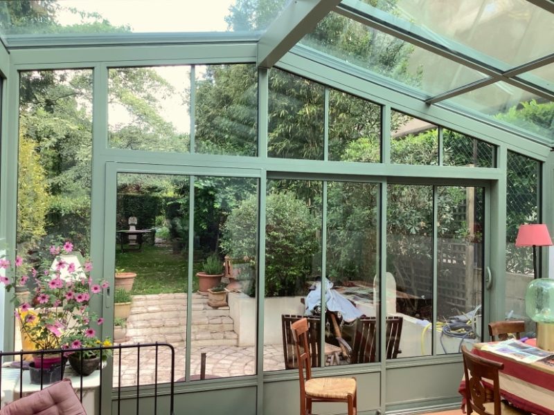 veranda bioclimatique verte